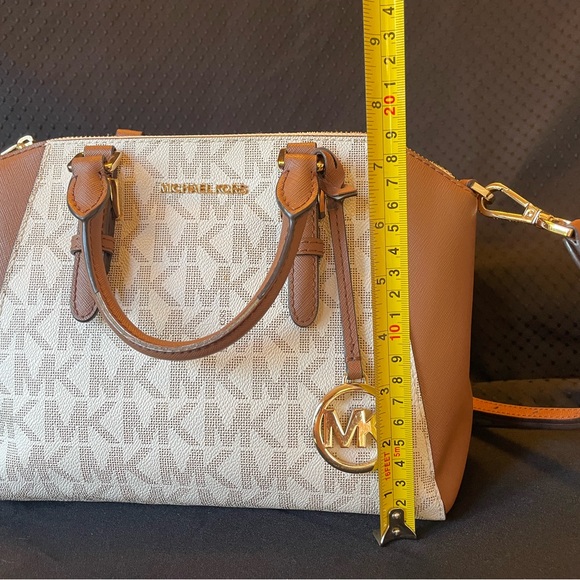 Michael Kors Brown and Beige Ciara Satchel Bag - Picture 3 of 5